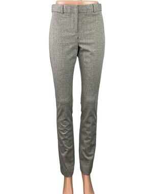 Amanda + Chelsea Gray Beige Tweed High Rise Straight Slim Trousers Pants Size 2